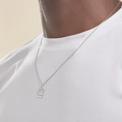 Pendentif Hanne Ange Parchemin Or Blanc