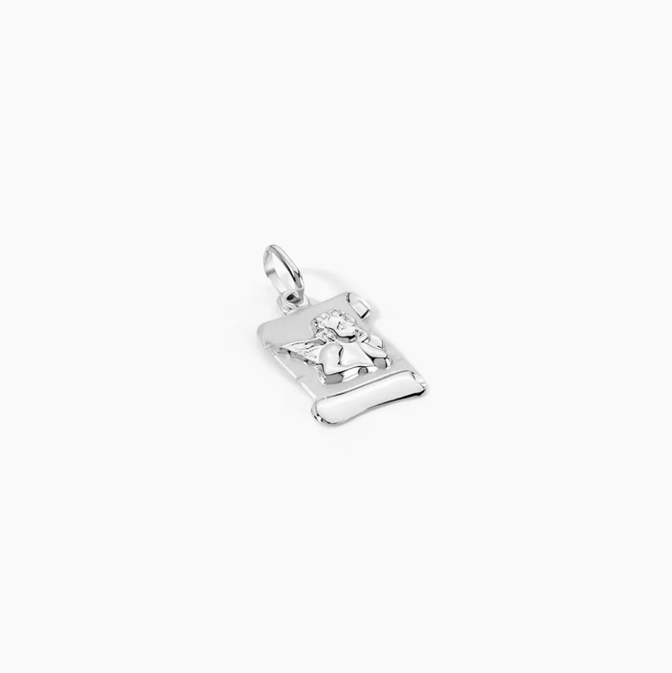 Pendentif Hanne Ange Parchemin Or Blanc