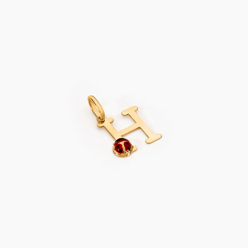 Pendentif Helidie Coccinelle Lettre Or Jaune