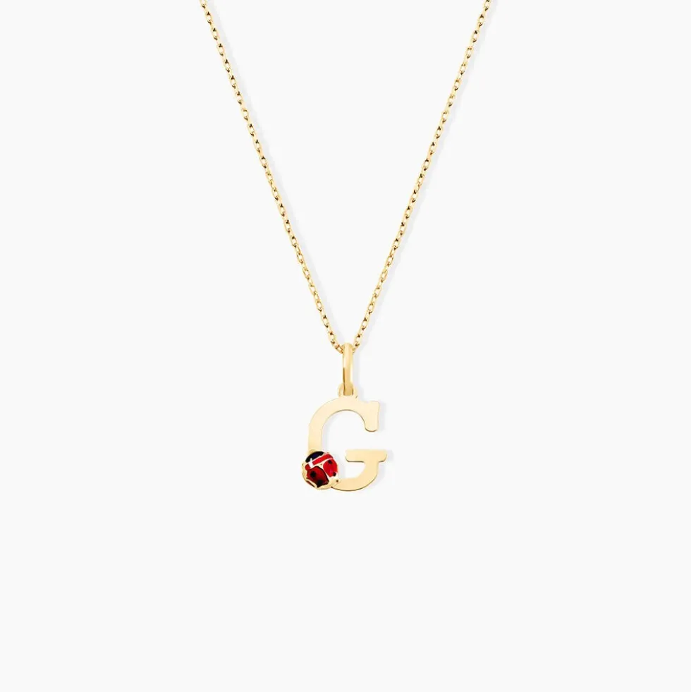 Pendentif Helidie Coccinelle Lettre Or Jaune