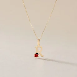 Pendentif Helidie Coccinelle Lettre Or Jaune
