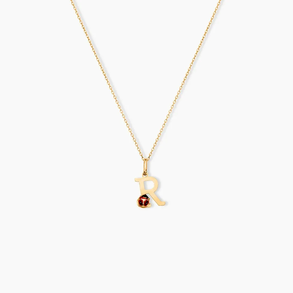 Pendentif Helidie Coccinelle Lettre Or Jaune