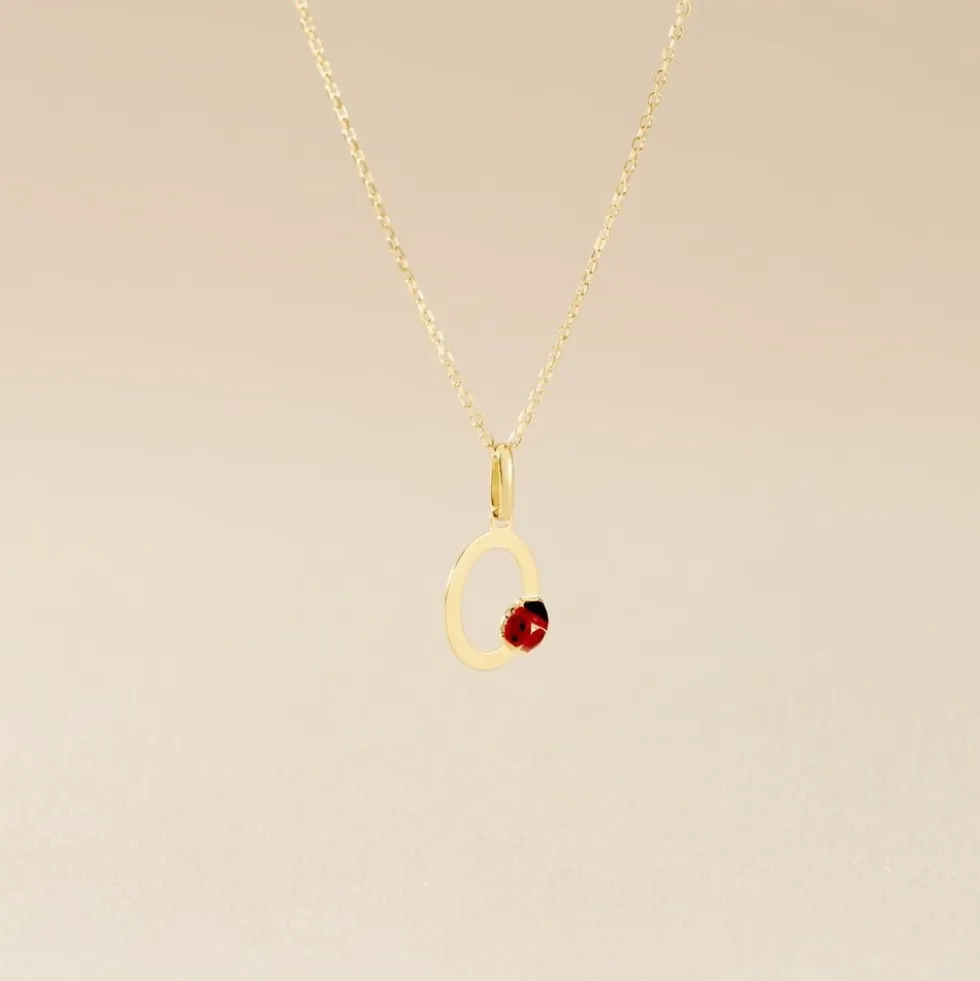 Pendentif Helidie Coccinelle Lettre Or Jaune