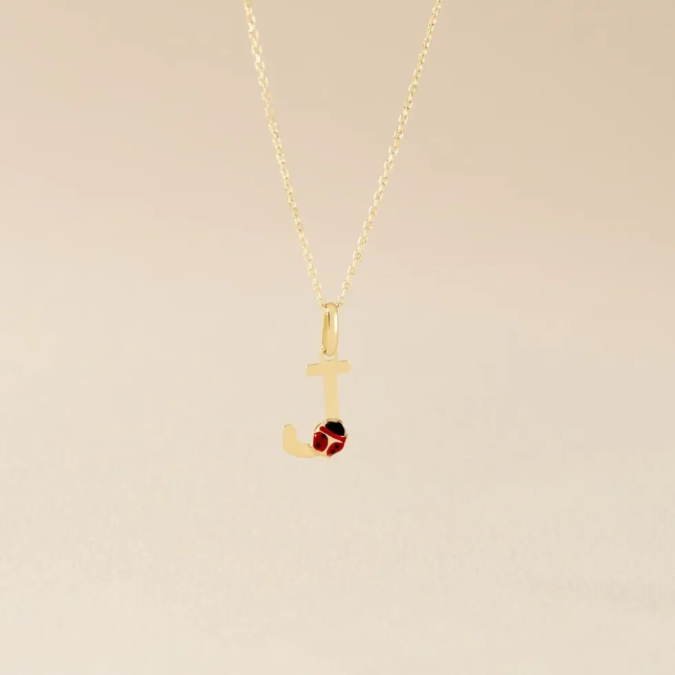Pendentif Helidie Coccinelle Lettre Or Jaune