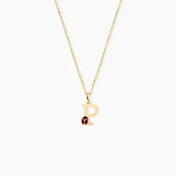 Pendentif Helidie Coccinelle Lettre Or Jaune