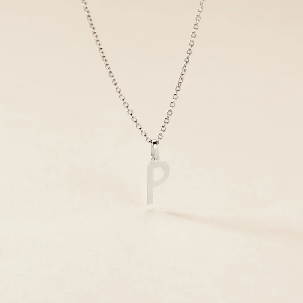 Pendentif Ionia Lettre Or Blanc