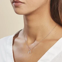 Pendentif Ionia Lettre Or Blanc