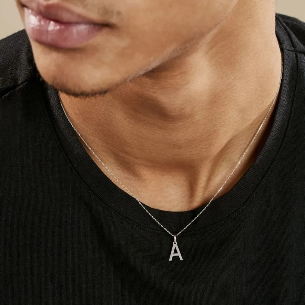 Pendentif Ionia Lettre Or Blanc