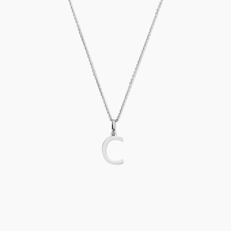 Pendentif Ionia Lettre Or Blanc