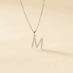 Pendentif Ionia Lettre Or Blanc