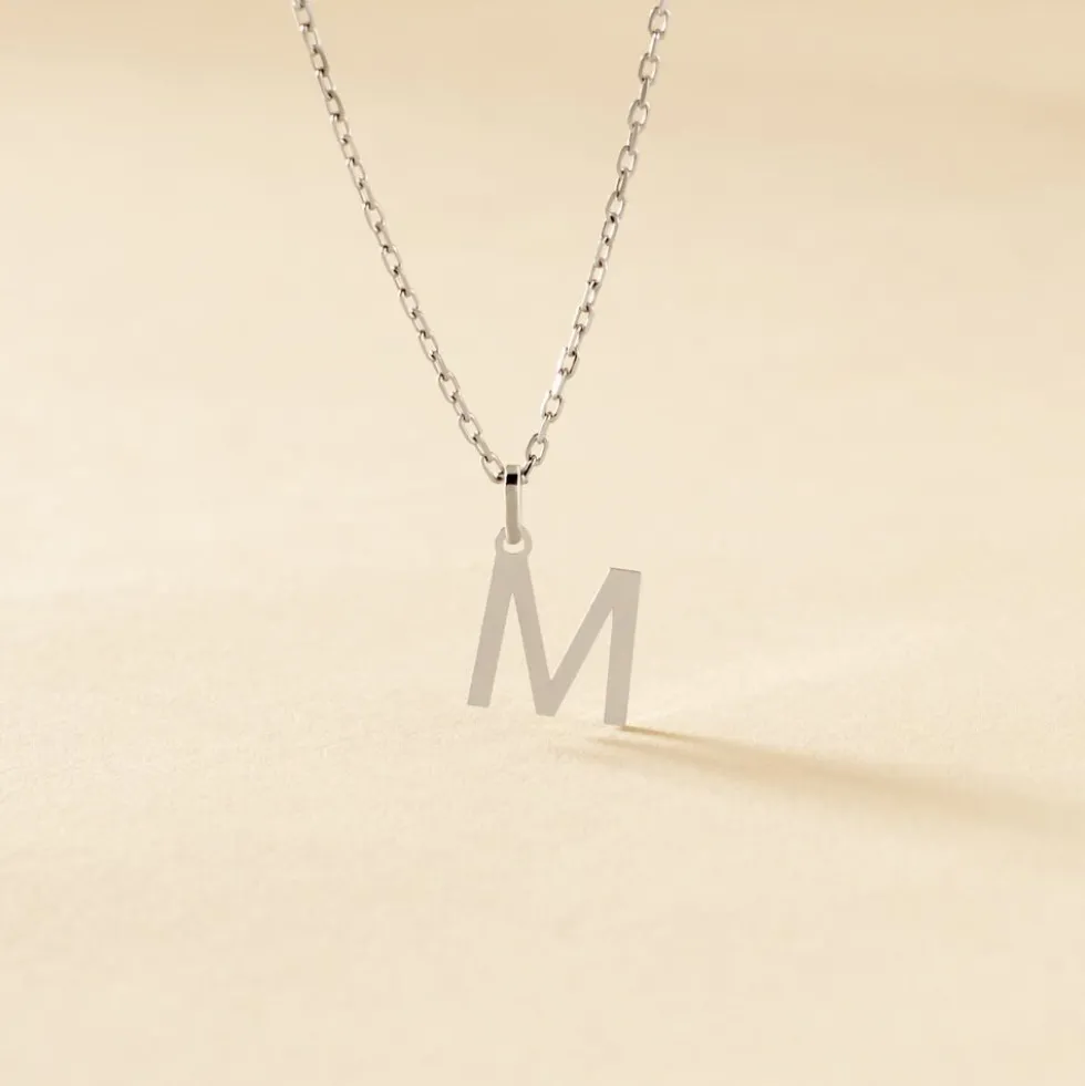 Pendentif Ionia Lettre Or Blanc