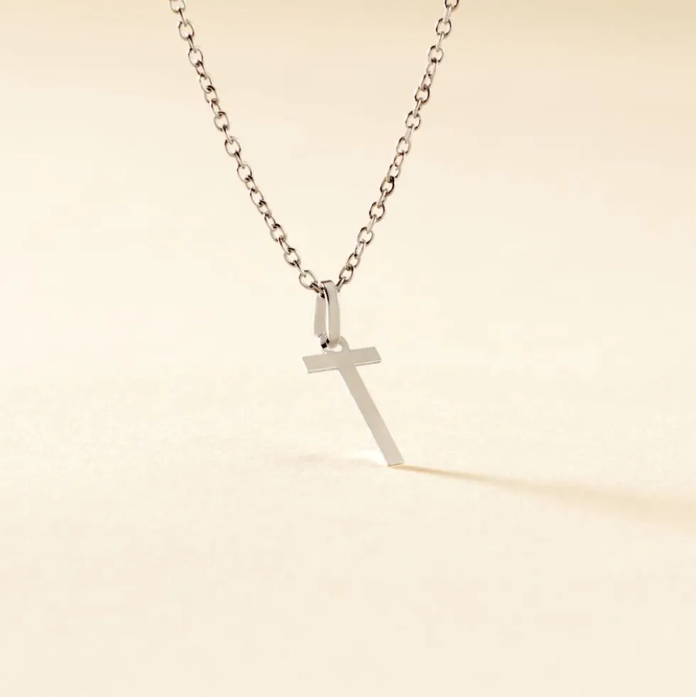 Pendentif Ionia Lettre Or Blanc