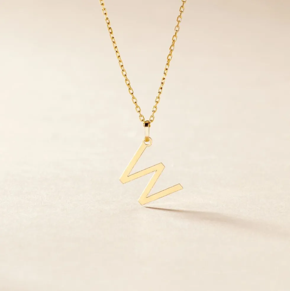 Pendentif Ionia Lettre Or Blanc