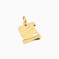 Pendentif Irenca Message Parchemin Or Jaune