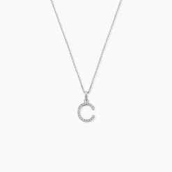 Pendentif Klementine Or Blanc Oxyde De Zirconium