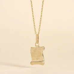 Pendentif Lamie Zodiaque Parchemin Or Jaune