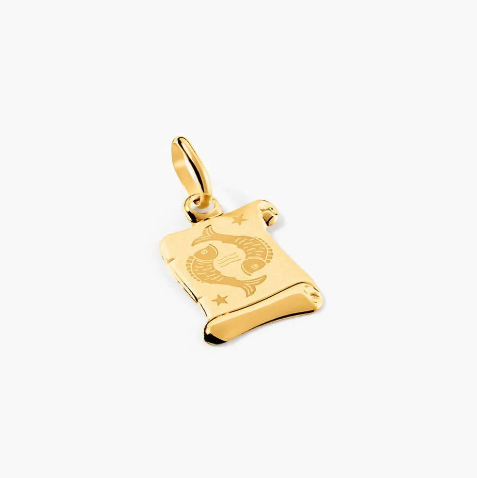 Pendentif Lamie Zodiaque Parchemin Or Jaune