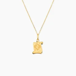 Pendentif Lamie Zodiaque Parchemin Or Jaune