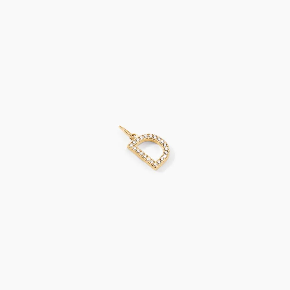 Pendentif Lettre D Or Jaune Oxyde