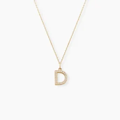 Pendentif Lettre D Or Jaune Oxyde