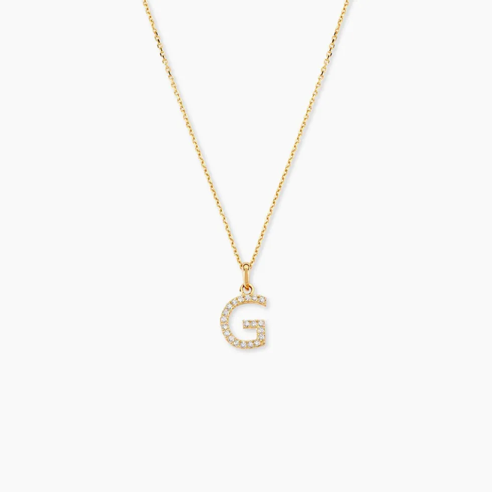 Pendentif Lettre G Or Jaune Oxyde