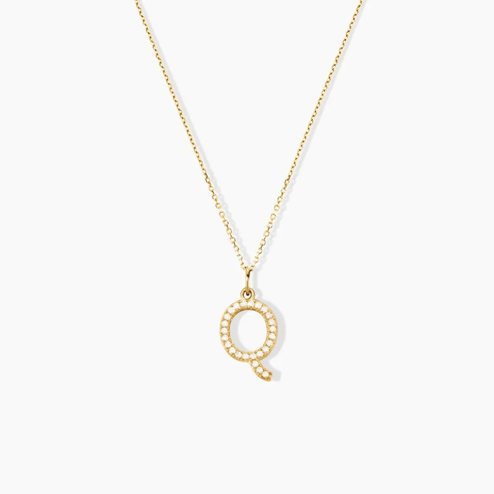 Pendentif Lettre Q Or Jaune Oxyde