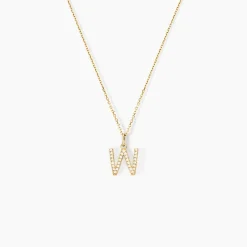Pendentif Lettre W Or Jaune Oxyde