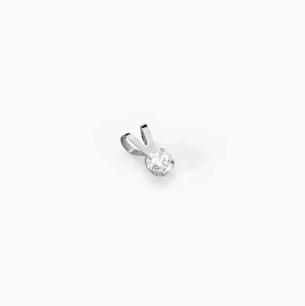 Pendentif Mabila Or Blanc Oxyde De Zirconium