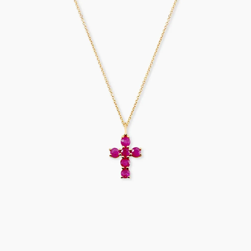Pendentif Or Jaune Rubis