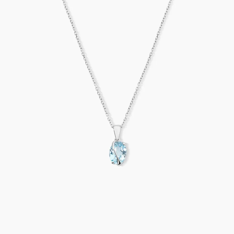 Pendentif Prudencia Or Blanc Topaze