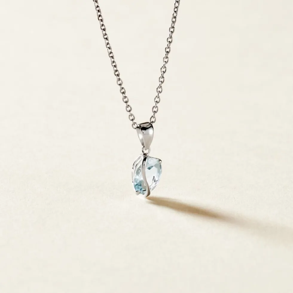 Pendentif Prudencia Or Blanc Topaze