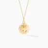 Pendentif Vierge Rond Dentelle Or Jaune