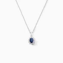 Pendentif Vladimir Or Blanc Saphir Diamants