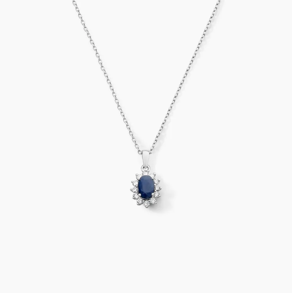 Pendentif Vladimir Or Blanc Saphir Diamants