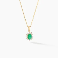 Pendentif Vladimir Or Jaune Emeraude Diamants