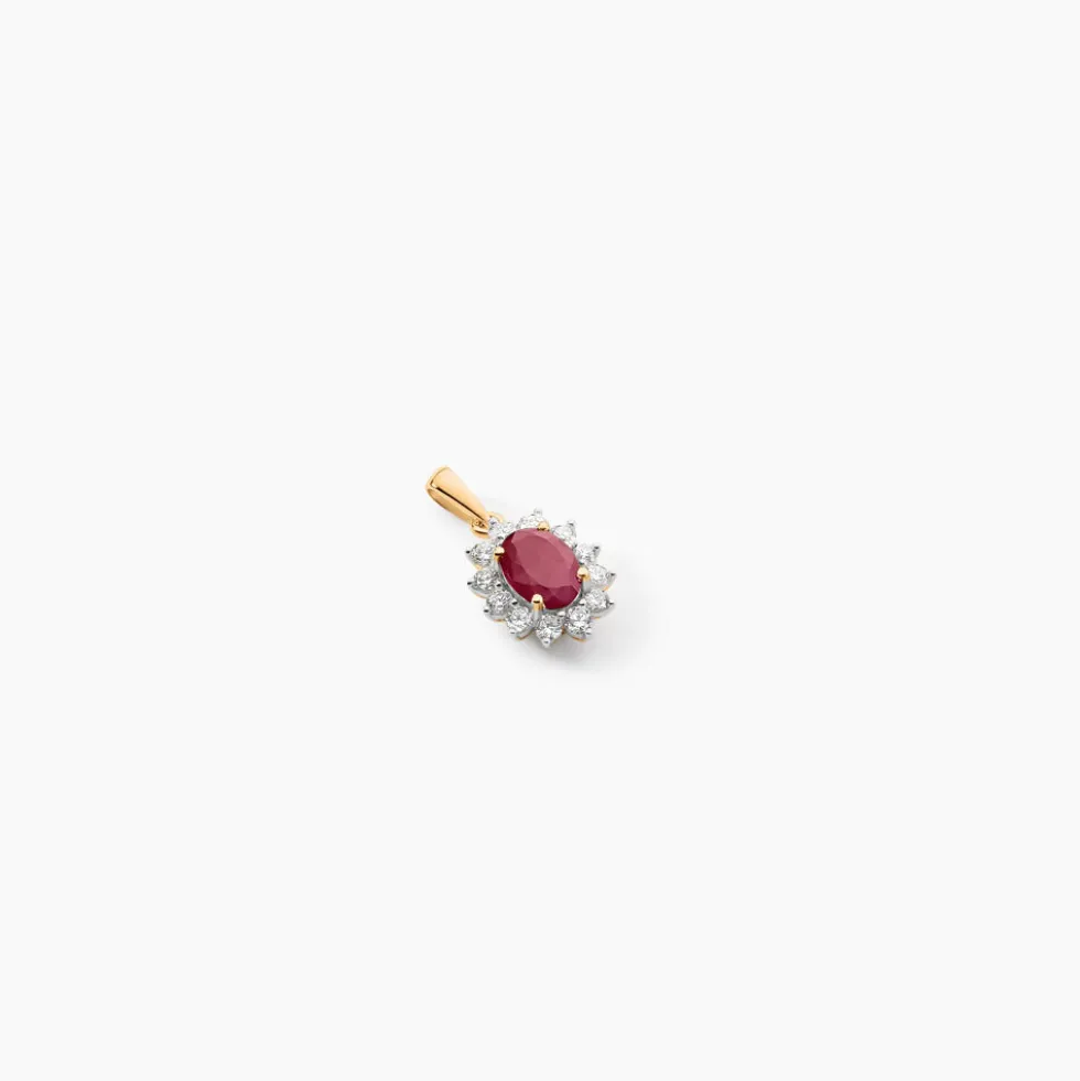 Pendentif Vladimir Or Jaune Rubis Diamants