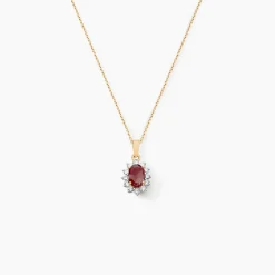 Pendentif Vladimir Or Jaune Rubis Diamants