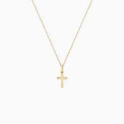 Pendentif Yola Croix Diamantee Or Jaune