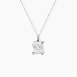 Pendentif Zodiaque Parchemin Argent Blanc
