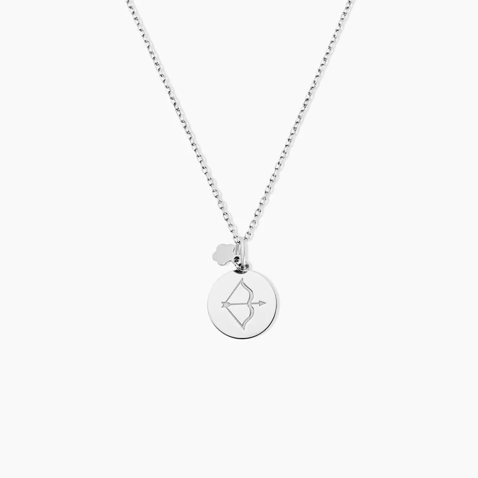 Pendentif Zodiaque Rond Argent Blanc