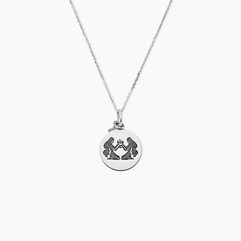 Pendentif Zodiaque Rond Argent Blanc