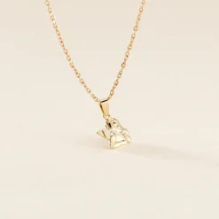 Pendentif Abelone Ange Penseur Or Jaune