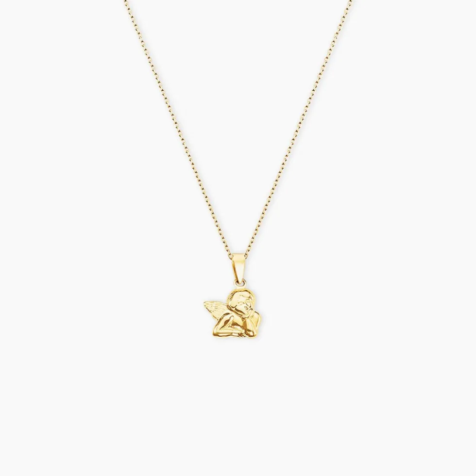Pendentif Abelone Ange Penseur Or Jaune