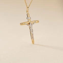 Pendentif Agatha Croix Or Bicolore