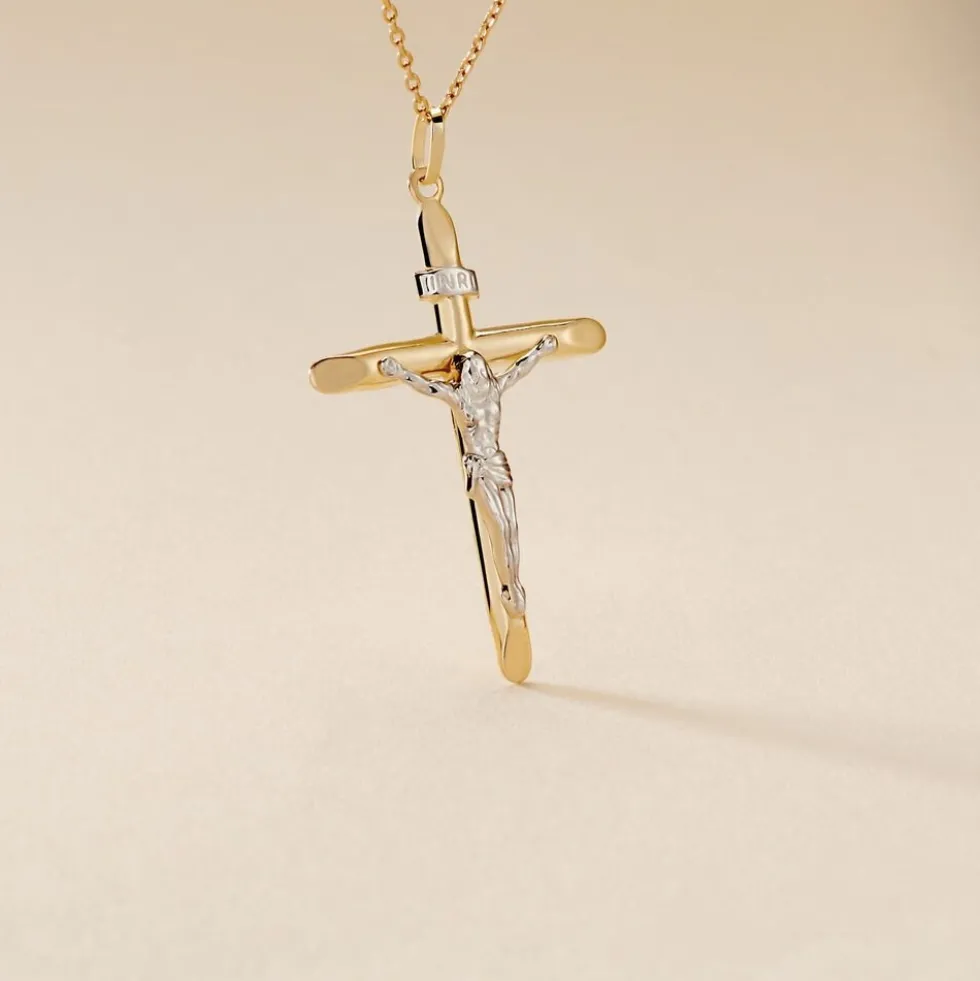 Pendentif Agatha Croix Or Bicolore