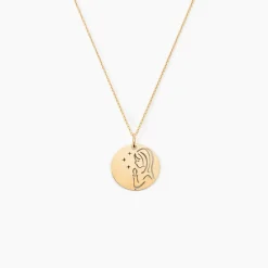 Pendentif Amarante Vierge Rond Or Jaune