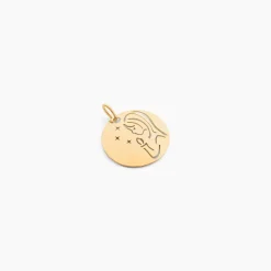Pendentif Amarante Vierge Rond Or Jaune