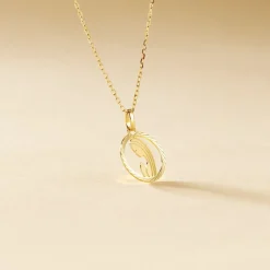 Pendentif Amaria Vierge Rond Diamante Or Jaune