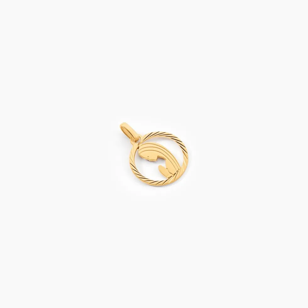 Pendentif Amaria Vierge Rond Diamante Or Jaune