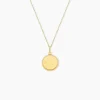 Pendentif Ange Rond Cisele Or Jaune
